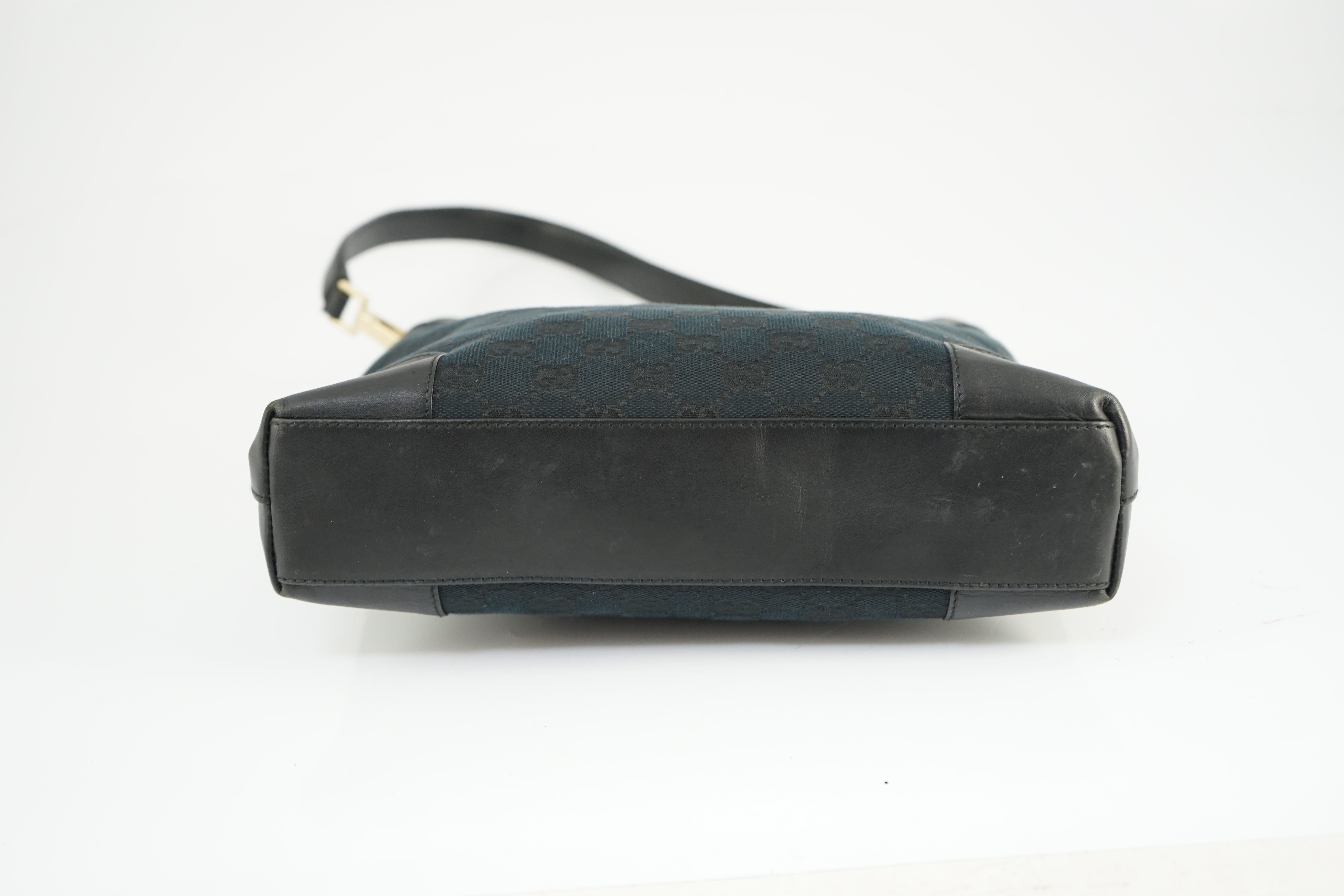 A Gucci black GG canvas shoulder bag width 26cm, depth 6cm, approx height 25cm